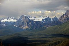 09 Quadra Mountain, Mount Fry, Tower Of Babel, Mount Little, Mount Bowlen, Tonsa Peak From Top Of Gondola At Lake Louise Ski Area In Summer